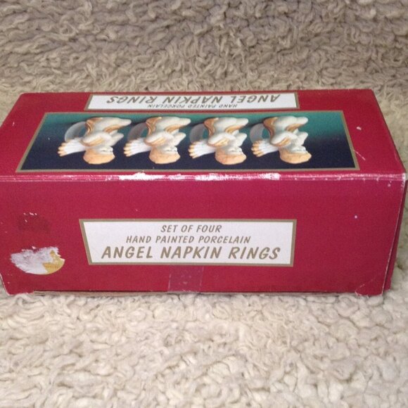 Dept 7, Porcelain Angel Napkin Holders; Christmas, Celebration, Traditional chic - Picture 2 of 7